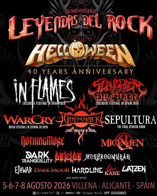 El festival LEYENDAS DEL ROCK desvela las primeras agrupaciones que te harán vibrar en 2026 2 LEYENDAS DEL ROCK 2026 – XX ANIVERSARIO