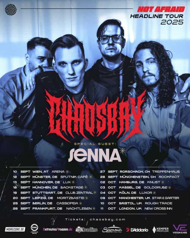 Chaosbay presenta su nuevo tema "ENEMY" 2 Chaosbay Not Afraid Tour 2025 Plakat