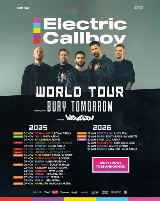 Electric Callboy sorprende con su versión del éxito de Sum 41 Still Waiting 2 Cartel Tour Mundial Electric Callboy 2025/2026