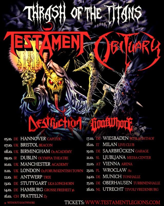 Testament revela todos los detalles de su esperado álbum Para Bellum 2 Testament Thrash of the Titans Tour 2025